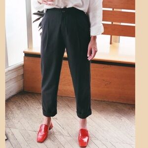 Na Nin Oliver Raw Silk Pants in black, XL